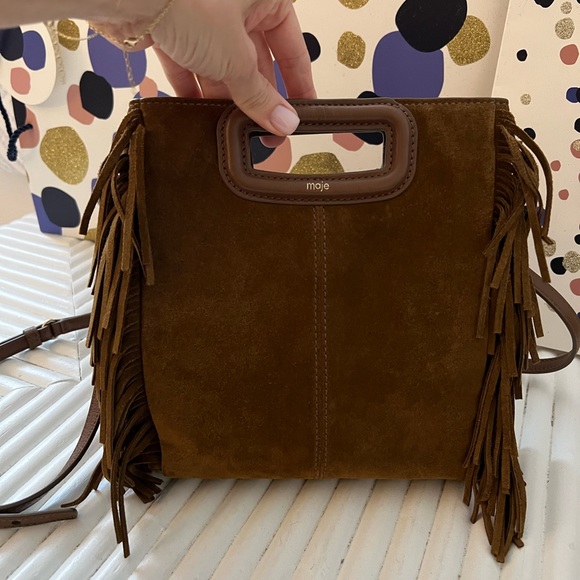 Maje brown suede signature bag - Picture 4 of 8